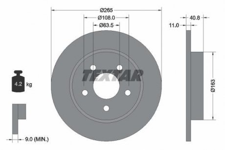 Тормозной диск TEXTAR 92133703 (фото 1)