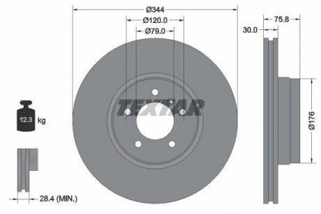 Тормозной диск TEXTAR 92134400 (фото 1)