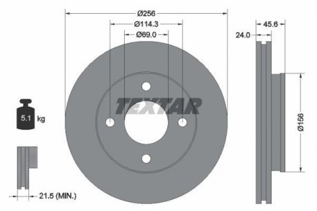 Гальмівний диск TEXTAR 92134803 (фото 1)