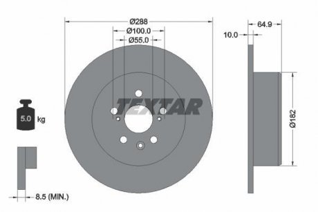 Тормозной диск TEXTAR 92135903