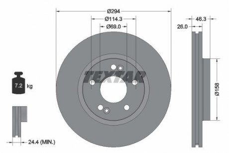 Тормозной диск TEXTAR 92136403
