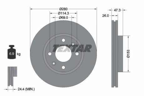 Тормозной диск TEXTAR 92136600