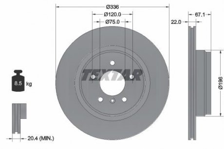 Гальмівний диск TEXTAR 92137903