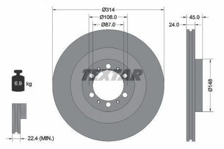 Тормозной диск TEXTAR 92144803 (фото 1)