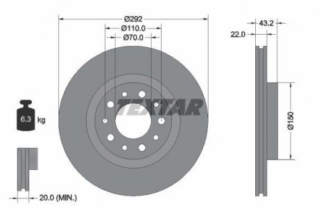 Тормозной диск TEXTAR 92145303 (фото 1)