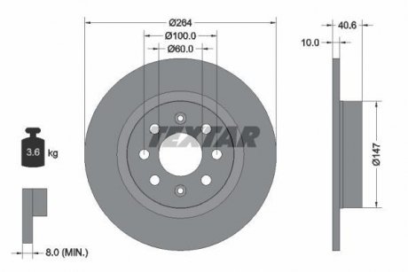 Тормозной диск TEXTAR 92145903 (фото 1)