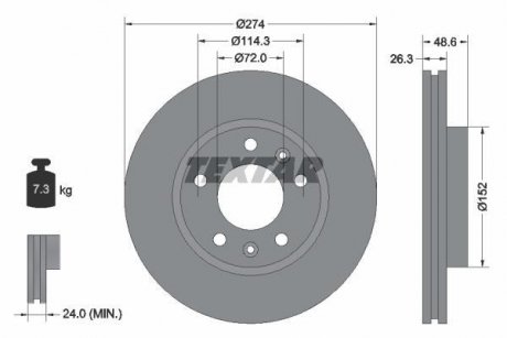 Тормозной диск TEXTAR 92146900 (фото 1)