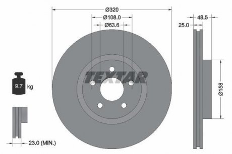 Тормозной диск TEXTAR 92149105