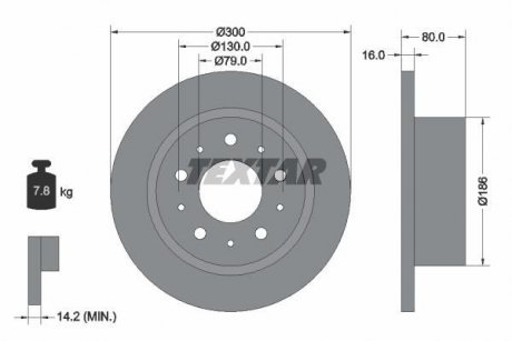 Тормозной диск TEXTAR 92157600 (фото 1)