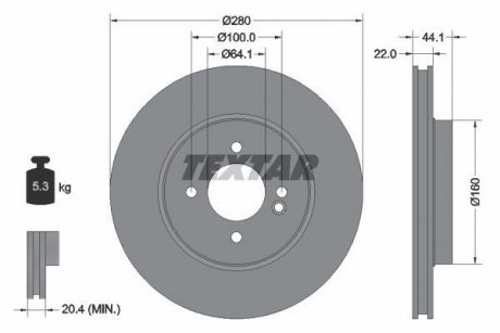 Тормозной диск TEXTAR 92157905 (фото 1)