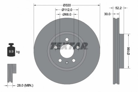 Тормозной диск TEXTAR 92160005