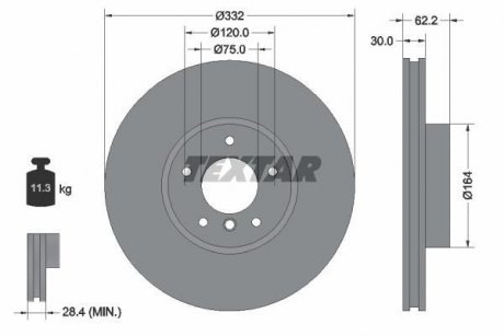 Тормозной диск TEXTAR 92160803 (фото 1)
