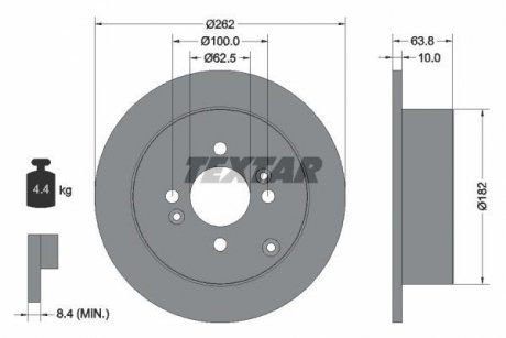 Тормозной диск TEXTAR 92161303 (фото 1)