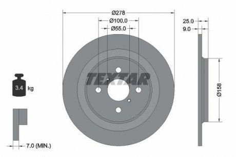 Тормозной диск TEXTAR 92161903 (фото 1)