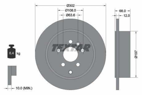 Тормозной диск TEXTAR 92162703