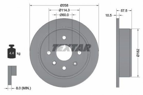 Тормозной диск TEXTAR 92163000