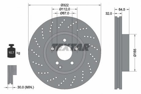 Тормозной диск TEXTAR 92163403 (фото 1)