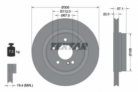 Тормозной диск TEXTAR 92163605