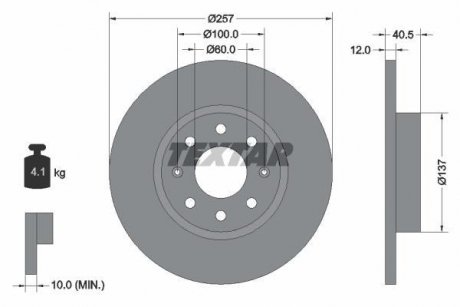 Тормозной диск TEXTAR 92164603 (фото 1)