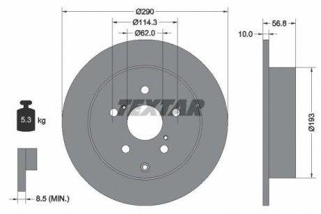 Тормозной диск TEXTAR 92164803