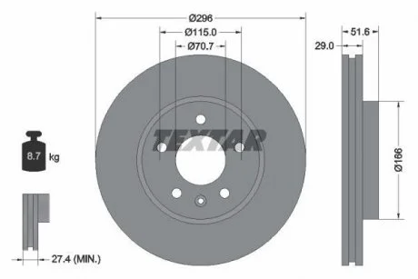 TARCZA HAM. CHEVROLET CAPTIVA OPEL ANTAR TEXTAR 92165405