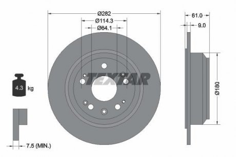 Тормозной диск TEXTAR 92165803 (фото 1)