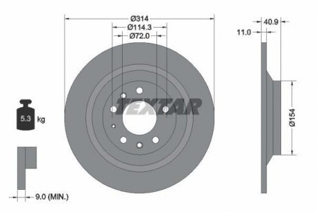 Тормозной диск TEXTAR 92166400 (фото 1)