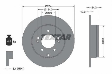 Тормозной диск TEXTAR 92166600 (фото 1)
