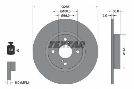 Тормозной диск TEXTAR 92169203 (фото 1)