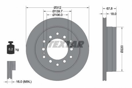Тормозной диск TEXTAR 92170103 (фото 1)
