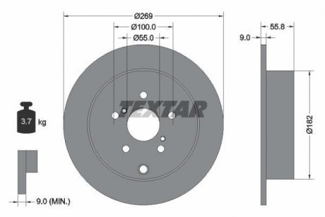Тормозной диск TEXTAR 92170403 (фото 1)