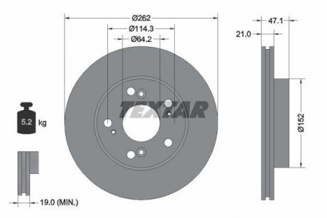 Гальмівний диск TEXTAR 92175803 (фото 1)