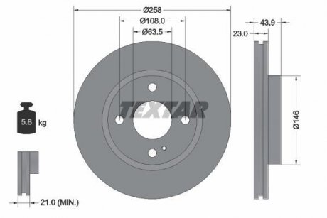 Тормозной диск TEXTAR 92176003 (фото 1)