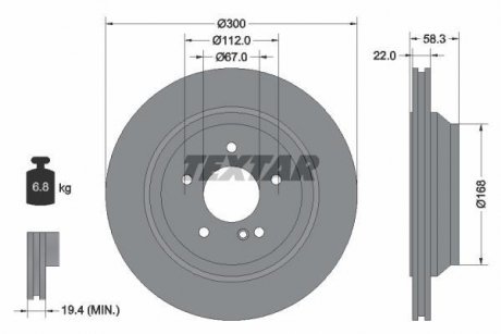 Тормозной диск TEXTAR 92176303
