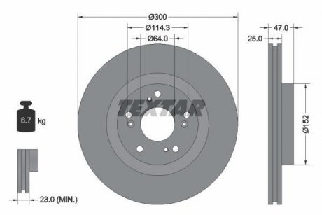Гальмівний диск TEXTAR 92177903