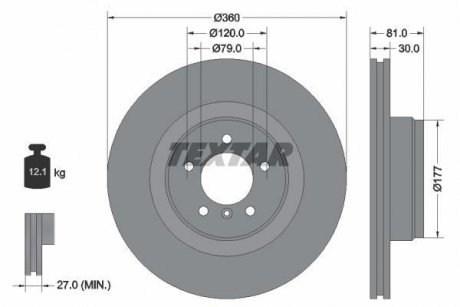 Тормозной диск TEXTAR 92178403 (фото 1)