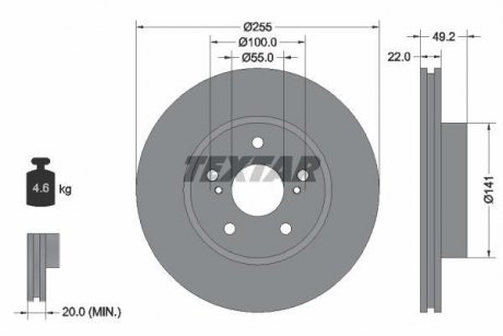 Тормозной диск TEXTAR 92179503