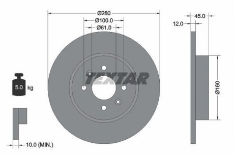 Тормозной диск TEXTAR 92181203 (фото 1)