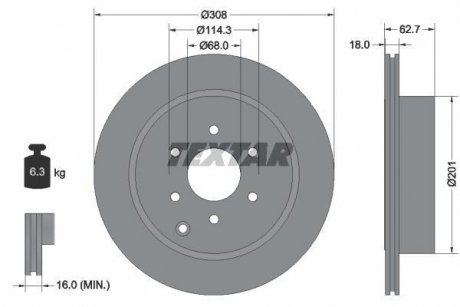 Тормозной диск TEXTAR 92181603