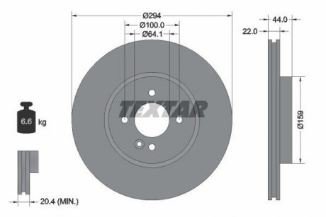 Тормозной диск TEXTAR 92183505 (фото 1)