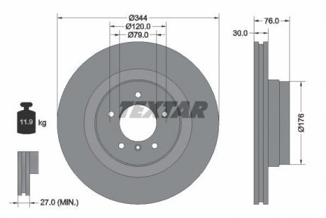 Тормозной диск TEXTAR 92185103 (фото 1)