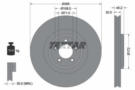 Тормозной диск TEXTAR 92186305 (фото 1)