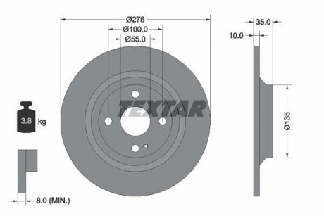 Тормозной диск TEXTAR 92188303 (фото 1)