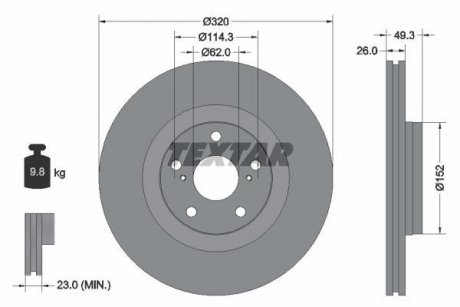 Тормозной диск TEXTAR 92195303