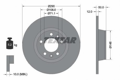 Тормозной диск TEXTAR 92195803