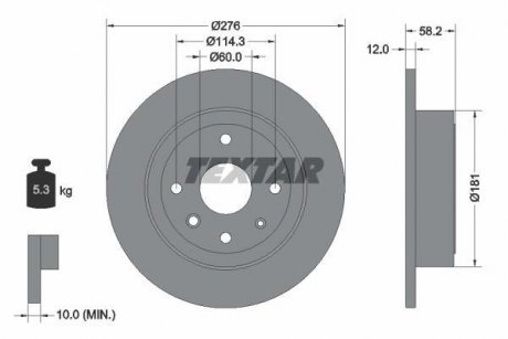 Тормозной диск TEXTAR 92225103