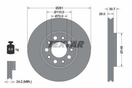 Тормозной диск TEXTAR 92230103 (фото 1)