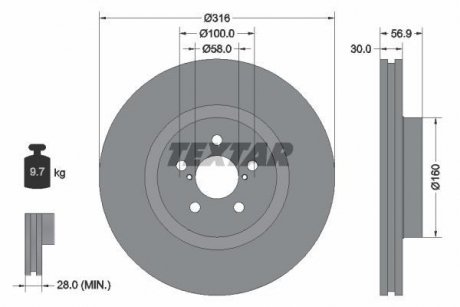 Тормозной диск TEXTAR 92236503