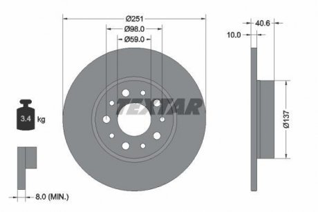 Тормозной диск TEXTAR 92244303 (фото 1)