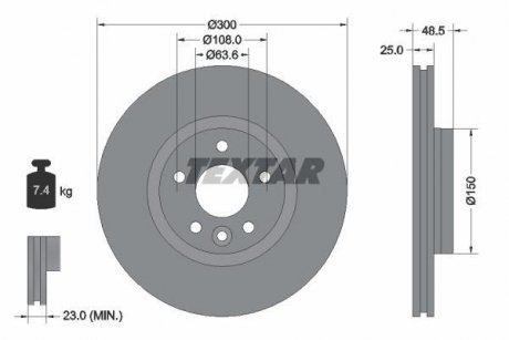 Тормозной диск TEXTAR 92255703 (фото 1)